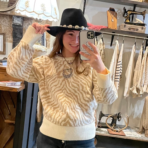 S&BS Neutral Zebra Sweater